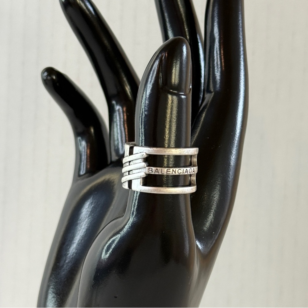 Modern Silver-Tone Statement Ring | Multi-Band Ar… - image 2